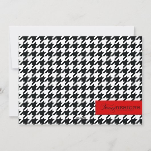 Stylish Houndstooth Feestdagenkaart (Achterkant)