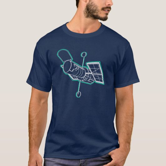 Stylish Hubble Space telescope geek dad T-shirt (Voorkant)