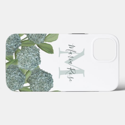 Stylish Hydrangea Floral Monogram Specialized Case-Mate iPhone Case (Achterkant (horizontaal))