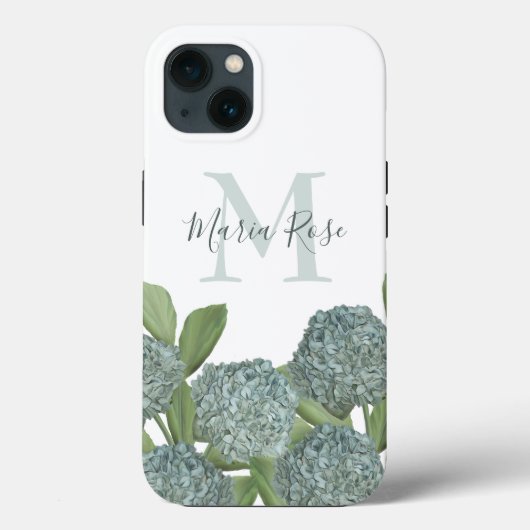 Stylish Hydrangea Floral Monogram Specialized Case-Mate iPhone Case (Achterkant)