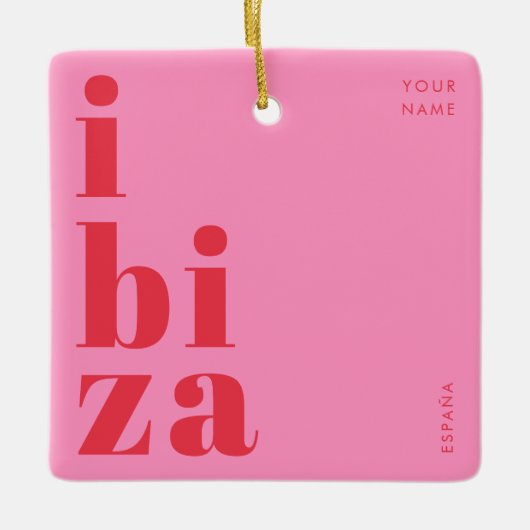 Stylish Ibiza Spain souvenir Keramisch Ornament (Voorkant)