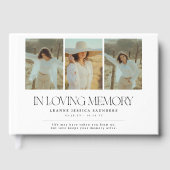 Stylish In Loving Memory Letting 4 Photo Collage Gastenboek (Voorkant)