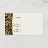 Stylish Jaguar Print Visitekaartje (Achterkant)