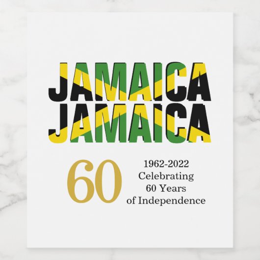 Stylish JAMAICA 60th Jubileum Independence Wijn Etiket (Enkel label)