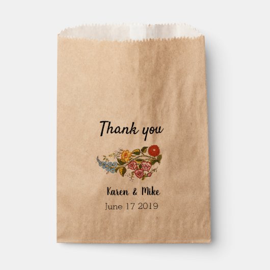 Stylish Kalocsai bloemen - gepersonaliseerde bruil Bedankzakje (Voorkant)