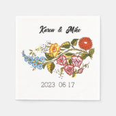 Stylish Kalocsai bloemen - gepersonaliseerde bruil Servet (Voorkant)