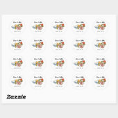 Stylish Kalocsai  flowers - personalized  Ronde Sticker (Vel)