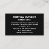 Stylish Keyboardist, Professional Musician Visitekaartje (Achterkant)