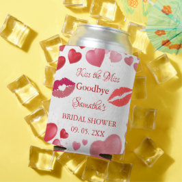 Stylish  Kiss Miss Goodbye Red Lips Bridal Shower Blikjeskoeler