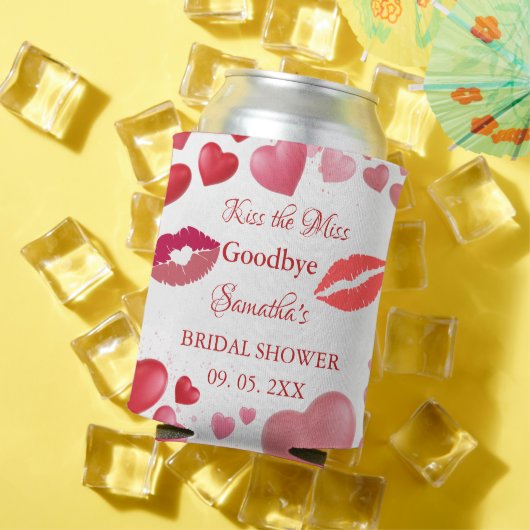 Stylish  Kiss Miss Goodbye Red Lips Bridal Shower Blikjeskoeler (Insitu Zomer)