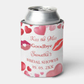 Stylish  Kiss Miss Goodbye Red Lips Bridal Shower Blikjeskoeler (Blikje Voorkant)