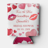 Stylish  Kiss Miss Goodbye Red Lips Bridal Shower Blikjeskoeler (Voorkant)