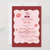 Stylish Kiss Miss Goodbye Red Lips Bridal Shower Kaart (Voorkant)