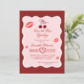 Stylish Kiss Miss Goodbye Red Lips Bridal Shower Kaart (Staand voorkant)