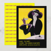 Stylish Lady High Tea Aftermiddags Invitation Part Kaart (Voorkant / Achterkant)