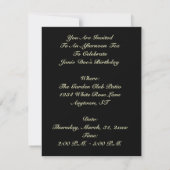 STYLISH LADY HIGH TEA INVITATION ~ EZ OM AAN TE PA KAART (Achterkant)