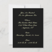 STYLISH LADY HIGH TEA INVITATION ~ EZ OM AAN TE PA KAART (Achterkant)