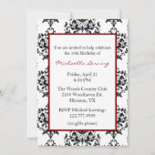 Stylish Lady's Damask Stiletto Custom Invitation Kaart (Achterkant)
