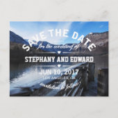 Stylish Lake Mountains Save the Date Briefkaart (Voorkant)
