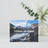 Stylish Lake Mountains Save the Date Briefkaart (Staand voorkant)