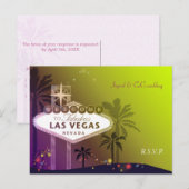 Stylish Las Vegas Nevada Wedding RSVP Uitnodiging Briefkaart (Voorkant / Achterkant)