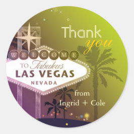 Stylish Las Vegas Wedding Bedankt voor je plezier Ronde Sticker