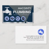 Stylish Leaking Faucet Plumbing Pipeline Visitekaartje (Voorkant / Achterkant)