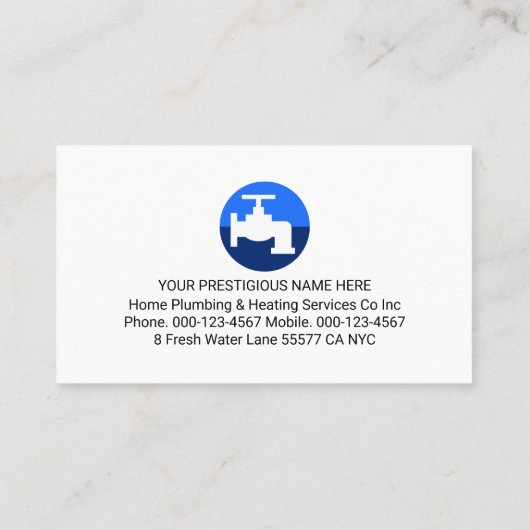 Stylish Leaking Pipe Faucet Border Frame Visitekaartje (Achterkant)