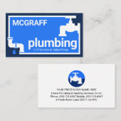 Stylish Leaking Pipe Faucet Border Frame Visitekaartje (Voorkant / Achterkant)