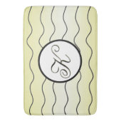 Stylish Lemon Zest Yellow Family Surname Initial Badmat (Voorkant Verticaal)