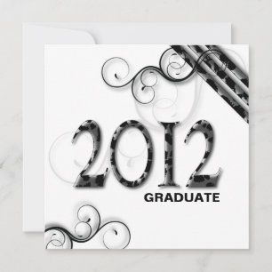 Stylish Leopard 2012 Afstudeerder Announcement Inv Kaart