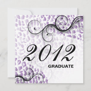 Stylish Leopard 2012 Afstudeerder Announcement Inv Kaart