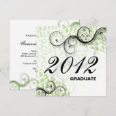 Stylish Leopard 2012 Afstudeerder Notice Uitnodigi Kaart (Voorkant / Achterkant)
