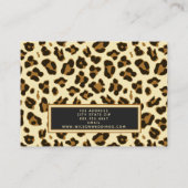Stylish Leopard Print Kiss Visitekaartje (Achterkant)