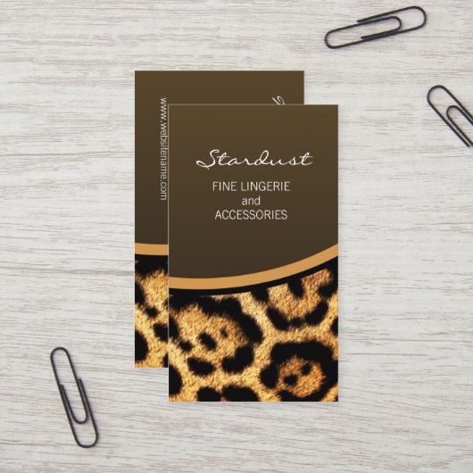 Stylish Leopard Visitekaartje (Voorkant / Achterkant in situ)