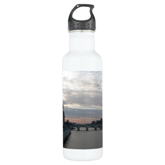 Stylish Liberty Bottle met zonsondergang in Parijs Waterfles (Voorkant)