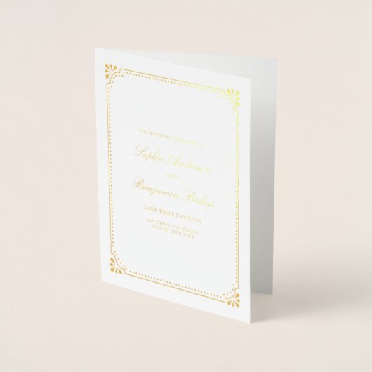 Stylish Lijst Wedding Ceremony Programs Folie Kaarten (Voorkant)