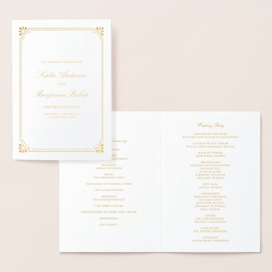 Stylish Lijst Wedding Ceremony Programs Folie Kaarten (Display)