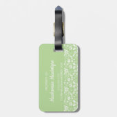 Stylish Lime Green Girly Tropical Spring Flowers Bagagelabel (Achterkant verticaal)