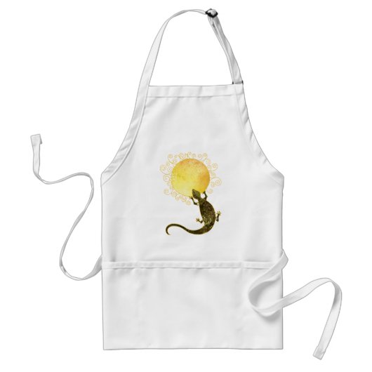 Stylish Lizard Holding the Sun Standaard Schort (Voorkant)