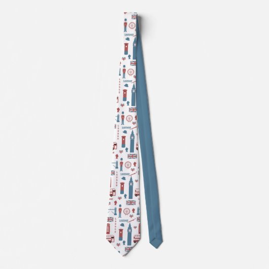 Stylish London England Big Ben English Flag Stropdas (Voorkant)