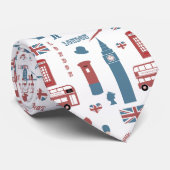 Stylish London England Big Ben English Flag Stropdas (Opgerold)