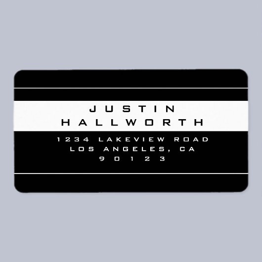 Stylish Looking Black & White Return Address Etiket
