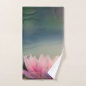 Stylish Lotus Flower Landscape, Zen Bad Handdoek (Handdoek)