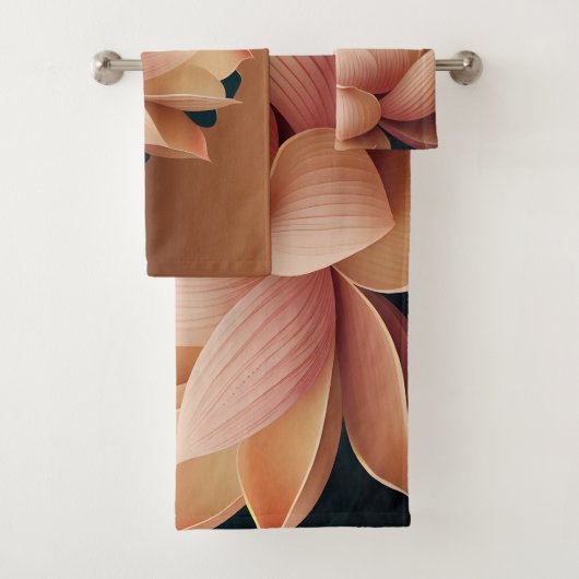 Stylish Lotus Flower Landscape, Zen Bad Handdoek (Insitu)