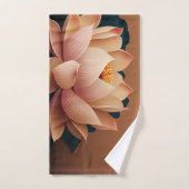Stylish Lotus Flower Landscape, Zen Bad Handdoek (Handdoek)