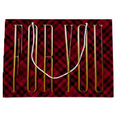 Stylish Luxurious Black Red Plaid Gold For You Groot Cadeauzakje (Voorkant)