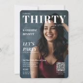 Stylish Magazine Cover Custom Photo 30th Birthday Kaart (Voorkant)
