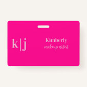 Stylish Makeup Artist Employee Name Lanyard Badge (Achterkant)