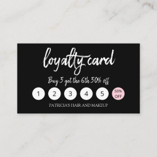 Stylish Makeup Artist Hair Salon 5 Loyalty Card Visitekaartje